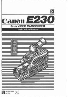 Canon E 230 manual. Camera Instructions.